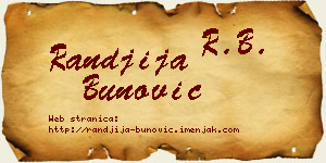 Ranđija Bunović vizit kartica